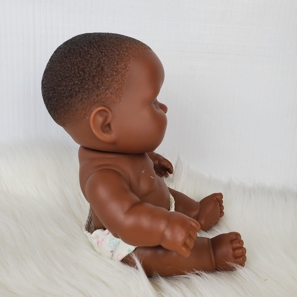 Berenguer Ethnic African American Black Chubby Baby Doll Wearing Diaper 10" - Picture 5 of 8